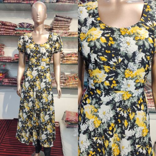 Navranga Printed Polyester Ladies Frocks, Size : M, XL, XXL, XXL, XXL