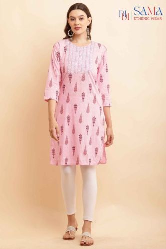 Sama Garments Block Printed Cotton Kurti