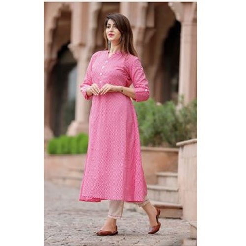 Stitched Ladies Cotton Kurti Pant Set, Occasion : Formal