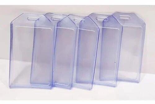 Transparent Rectengular Plastic Card Holder, Design : Plain