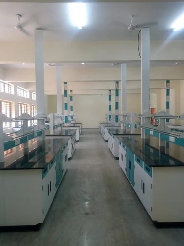 Rectangular Polished Mild Steel Laboratory Island Table, Size : Standard