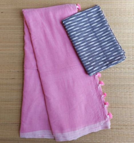 Handloom Plain Hand Weaving Sarees Party Wear
