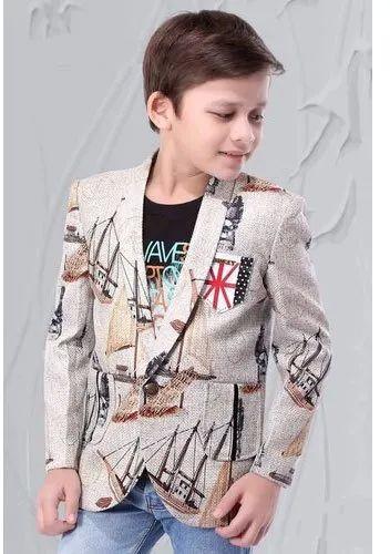 Printed Cotton Boy Kids Blazer, Feature : Comfortable, Impeccable Finish