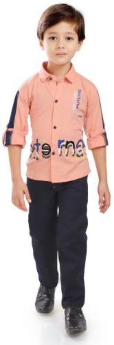 Partywear Boys Cotton Shirt Pant Set