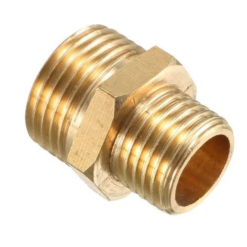 Golden Polished Brass Reducing Nipple, For Pipe Fittings, Feature : Fine Finished, Rust Proof
