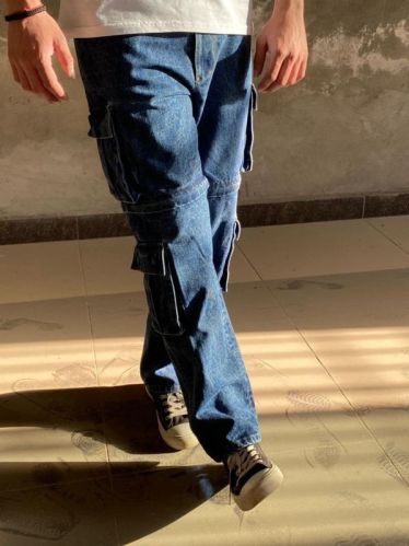 Mens Cargo Denim Jeans, Size : All Sizes