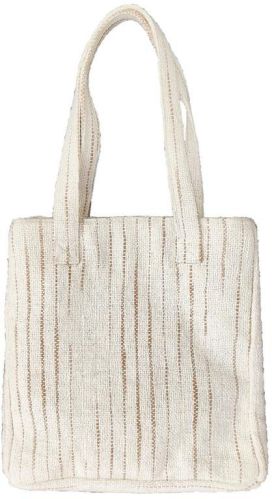 SEI-B-1771 White & Beige Hand Woven Bag