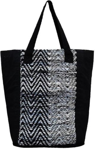 SEI-B-1777 Black & White Hand Woven Bag