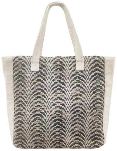 SEI-B-2544 Black & White Hand Woven Bag