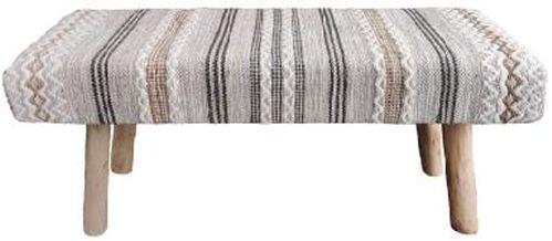 Grey/White SEI-BN-2042 Jute Hand Woven Bench