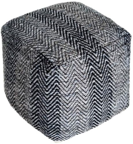 SEI-PO-1439 A Black & White Handmade Pouf