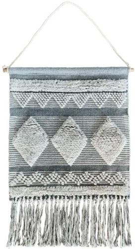 Grey/White SEI-WH-1520 Cotton Handmade Wall Hanging