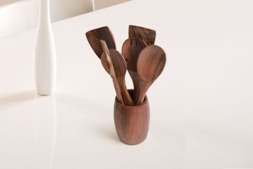 7 Pieces Sheesham Wood Cooking Spoon Set