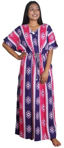 Printed Cotton Kaftan Nighty, Size : Free Size