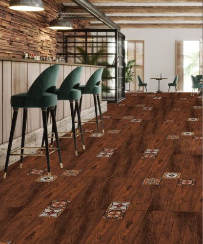 Dark-brown Rectangular Matt Finish Wooden Decorative Penny Wood Planks, For Interior Floor, Size : 200x900mm