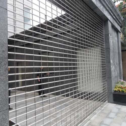 Polished Grill Rolling Shutter, For Industrial, Commercial, Shape : Rectangular