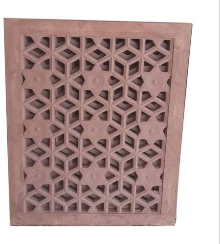 Reddish Polished Sandstone Jali, For Construction, Shape : Rectangular