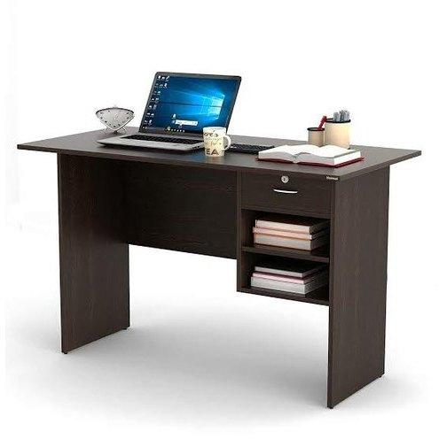 Brown Polished Wood Rectangular Study Table