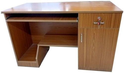 Brown Rectangular Polished Wooden Office Table