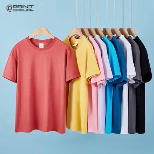 Multi Color Half Plain Cotton T Shirts, Size : All Sizes