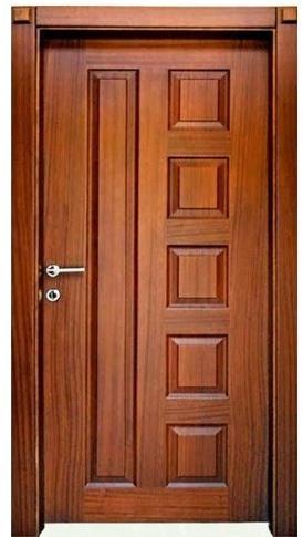 Brown Carved Polished Teak Wood Doors, Size : Standard