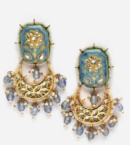Kundan Meena Earring, Style : Antique