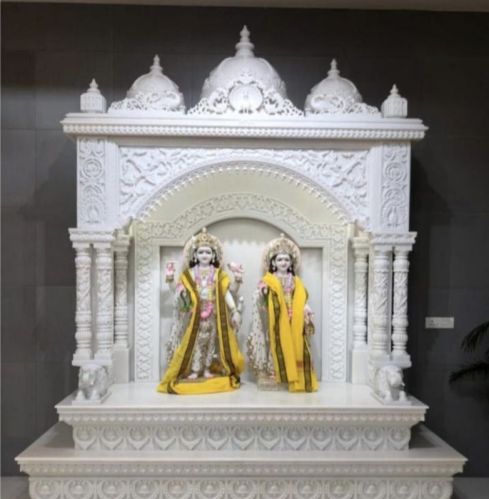 White Marble Temple With Laxmi Narayan Idol, For Home