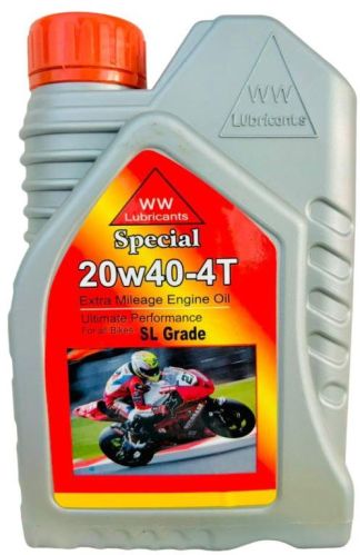 WW Lubricants 20W40-4T Synthetic Engine Oil For Bikes 900ML 3X Protection With Actibond Technology Engine Protection For Bikes- SL GRADE