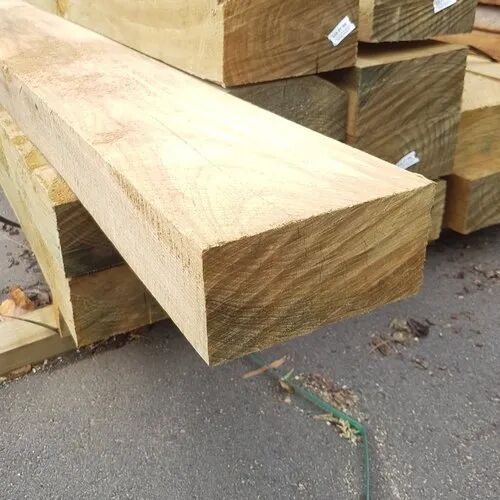 Rectengular Polished Wooden Pine Wood Sleeper, For Railway Use, Size : Standard