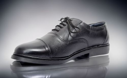 Toe-Safe Leather Security Guard Shoes, Occasion : Formal Wear