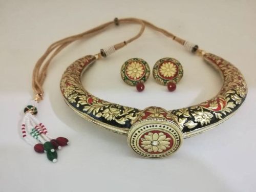 Tanjore Designer Necklace, Technics : Handmade