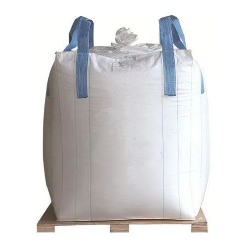 White Plain Polypropylene Blue Strip FIBC Bags