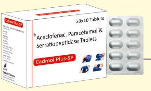 Aceclofenac Paracetamol Serratiopeptidase Tablet for Hospital, Clinic