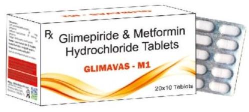 Glimepiride Metformin Hydrochloride Tablet, Grade : Allopathic