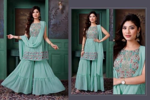 Round Neck Embroidered Net Ladies Gown, Occasion : Party Wear