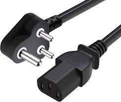 Black PVC 3 Pin Power Cord, For Electrical Appliance, Conductor Material : Copper