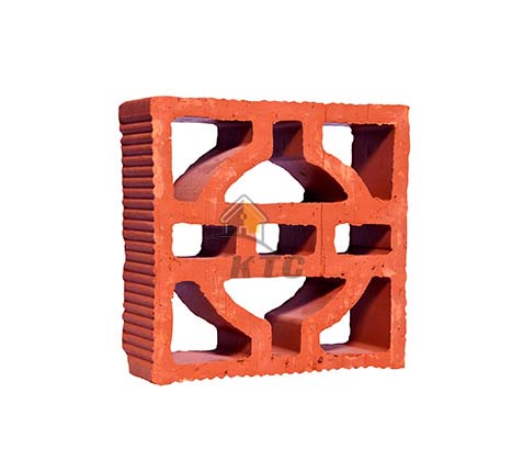 Red KTC Solid Square Pearl Terracotta Clay Jali, Size : 8x8 In Inches