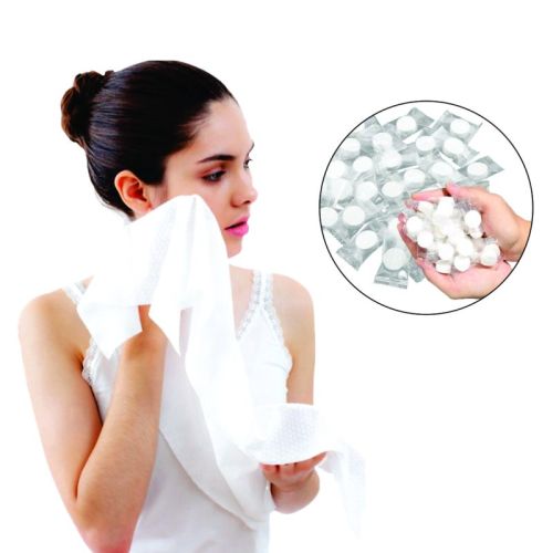 White Plain Compressed Towel Tablet, For Home, Hotel, Size : Multisizes