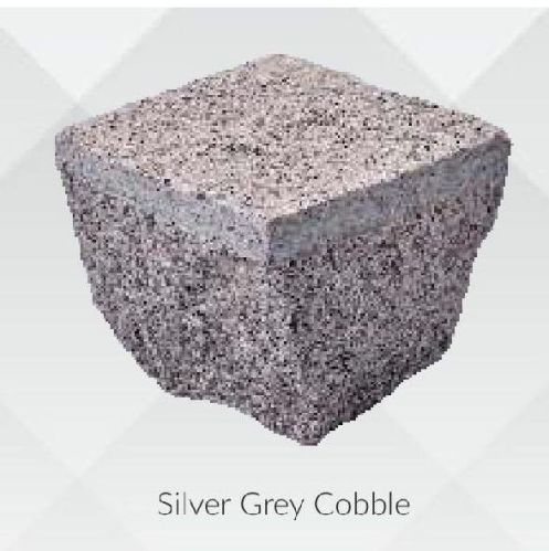 Plain Silver Grey Granite Cobbles