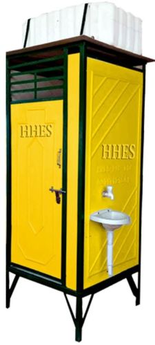 Yellow Single Seater Portable Toilet Cabin, Shape : Rectangular