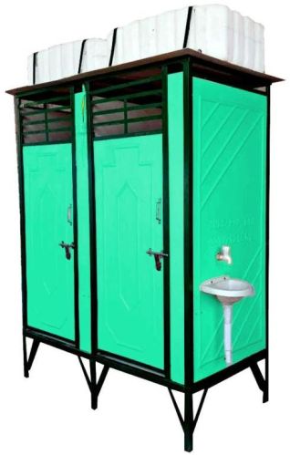 Blue FRP Portable Urinal Toilet Cabin, Shape : Rectangular