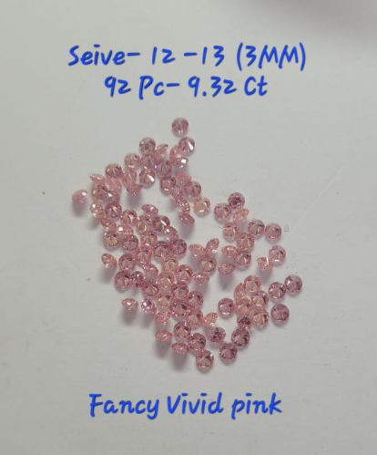 Common Cut Polished Pink Round Diamond, For Jewellery Use, Purity : Vss/vs