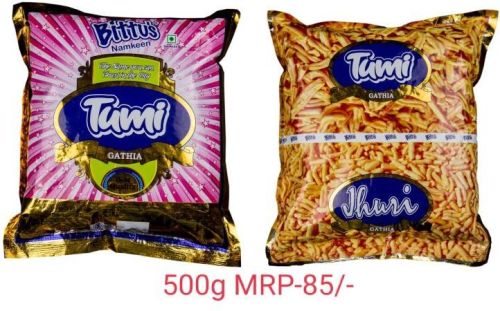 Bittu's 500gm Jhuri Gathiya Namkeen, For Snacks, Taste : Salty