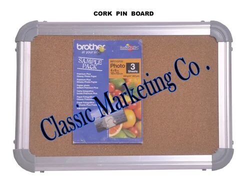 Brown 48x24 Inch Cork Pinup Board, Frame Material : Premium Aluminium