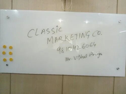 Classic Marketing Company 5mm Magnetic Glass Board, For Writing, Frame Material : Frameless