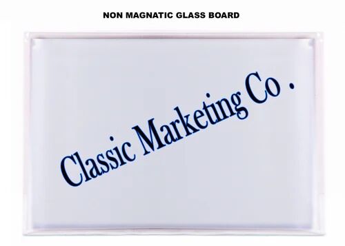 Rectangular Flameless Glass Non Magnetic White Board, For School, Office, College