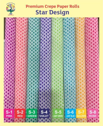 Mayur Round Star Print Crepe Paper