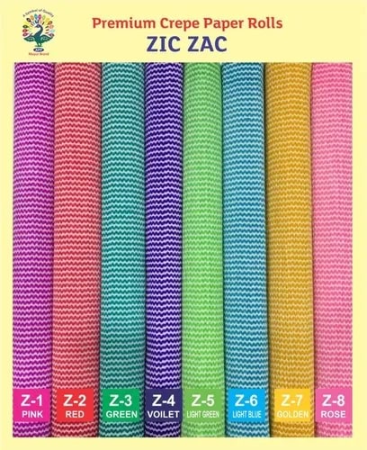 Round Zic Zac Crepe Paper Rolls, For Printing, Banners, Color : Multi Color