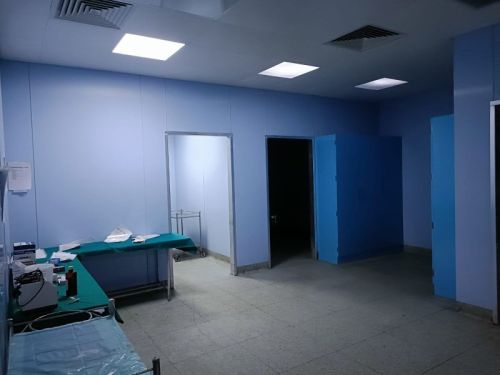 Off White Radon Rectangle Printed Polished Aluminium Sms Wall Cladding Panel, For Hospital