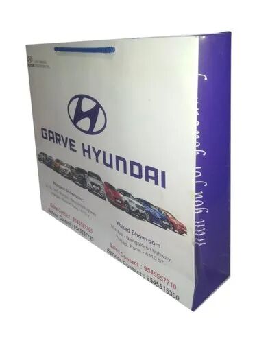 White Printed Car Showroom Paper Bag